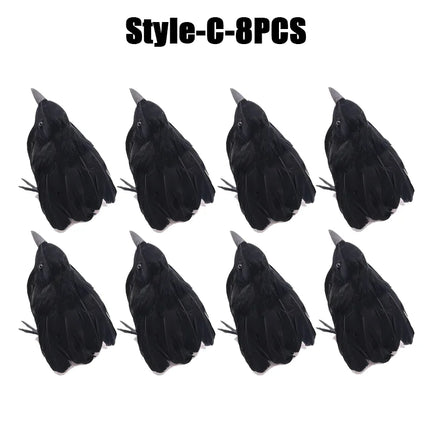 Simulation Black Crow Halloween Black Crow Props Simulation Fake Bird Ghost Festival Halloween Decoration Scary Toys