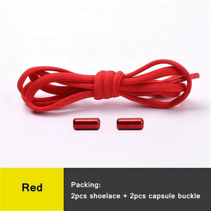 21 Colors No Tie Shoelaces Round Color Metal Lock Elastic Shoelace General For Children And Adults Sneakers Lazy Laces Unisex