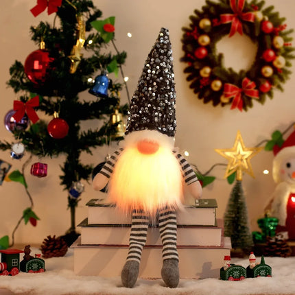 1~4pcs 2024 Christmas Doll Elf Knitted Gnome with Led Night Light Christmas Decorations for Home Xmas Navidad New Year 2025 Gift