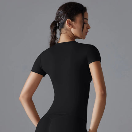 Yoga Vest Training Fitness Top Windproof Running Suit Solid Colour Cycling Fitness Quick Dry Women's Sweatshirt