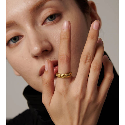 Yhpup Sun Star Moon Ring Stainless Steel Jewelry Stylish Metal Celestial Women Ring joyería acero inoxidable mujer Gift New