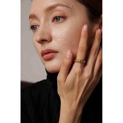 Yhpup Sun Star Moon Ring Stainless Steel Jewelry Stylish Metal Celestial Women Ring joyería acero inoxidable mujer Gift New