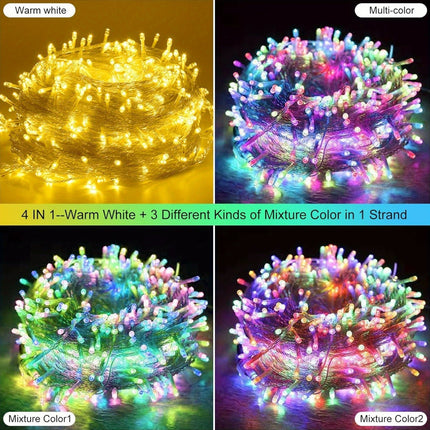 100M Long Lights Outdoor Fairy Lights Plug in, 800LED String Lights Indoor for Room, Diamond LED Shape Garden Tree Lights with Remote Timer, 10M Lead Wire