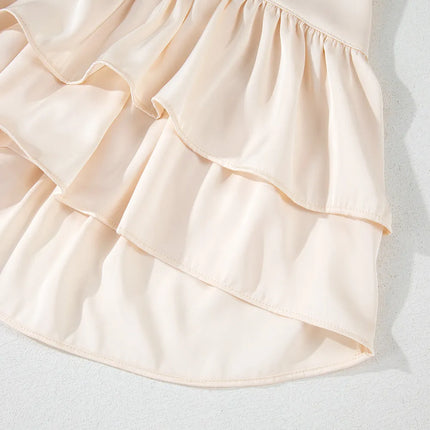 Frill Ruffled V-Neck Long Sleeve Mini Dress