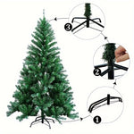 6ft/1.8m Christmas Tree Traditional Artificial Green Xmas Tree 850 Tips With Metal Stand For Home & Office - Perfect For Holiday Parties, Mall Displays, And Hotel Decorations, No Power Needed, Green Pine Design