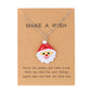 Cute Cartoon Resin Necklace Christmas Snowman Santa Claus Pendant Clavicle Chain Necklace For Women Jewelry