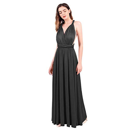 Womens Sexy Convertible Multi Way Wrap Transformer Solid Cocktail Off Shoulder Wedding Bridesmaid Evening Long Maxi Dress Floor Length Bandage Pageant Prom Ball Gowns