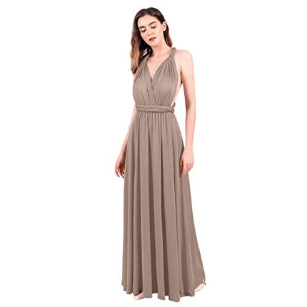 Womens Sexy Convertible Multi Way Wrap Transformer Solid Cocktail Off Shoulder Wedding Bridesmaid Evening Long Maxi Dress Floor Length Bandage Pageant Prom Ball Gowns
