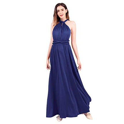 Womens Sexy Convertible Multi Way Wrap Transformer Solid Cocktail Off Shoulder Wedding Bridesmaid Evening Long Maxi Dress Floor Length Bandage Pageant Prom Ball Gowns