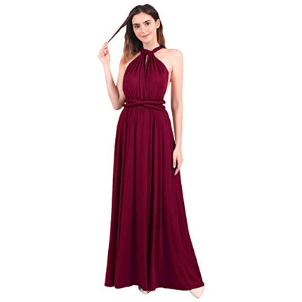 Womens Sexy Convertible Multi Way Wrap Transformer Solid Cocktail Off Shoulder Wedding Bridesmaid Evening Long Maxi Dress Floor Length Bandage Pageant Prom Ball Gowns