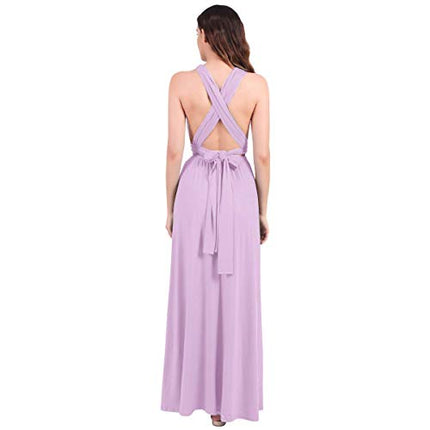 Womens Sexy Convertible Multi Way Wrap Transformer Solid Cocktail Off Shoulder Wedding Bridesmaid Evening Long Maxi Dress Floor Length Bandage Pageant Prom Ball Gowns