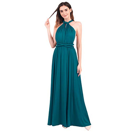 Womens Sexy Convertible Multi Way Wrap Transformer Solid Cocktail Off Shoulder Wedding Bridesmaid Evening Long Maxi Dress Floor Length Bandage Pageant Prom Ball Gowns