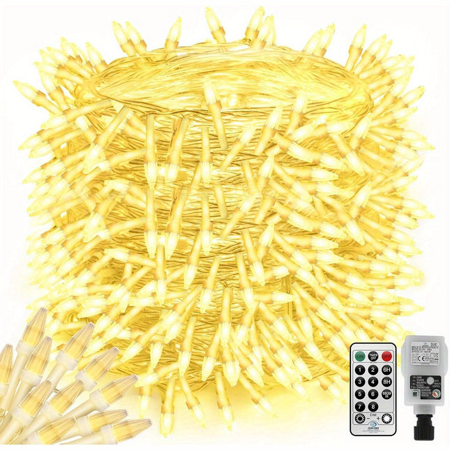 100M Long Lights Outdoor Fairy Lights Plug in, 800LED String Lights Indoor for Room, Diamond LED Shape Garden Tree Lights with Remote Timer, 10M Lead Wire