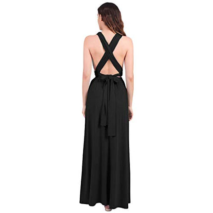 Womens Sexy Convertible Multi Way Wrap Transformer Solid Cocktail Off Shoulder Wedding Bridesmaid Evening Long Maxi Dress Floor Length Bandage Pageant Prom Ball Gowns