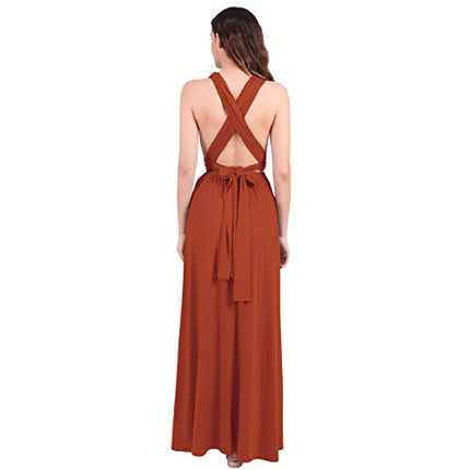 Womens Sexy Convertible Multi Way Wrap Transformer Solid Cocktail Off Shoulder Wedding Bridesmaid Evening Long Maxi Dress Floor Length Bandage Pageant Prom Ball Gowns