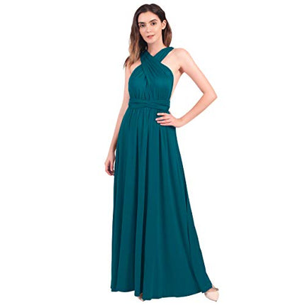Womens Sexy Convertible Multi Way Wrap Transformer Solid Cocktail Off Shoulder Wedding Bridesmaid Evening Long Maxi Dress Floor Length Bandage Pageant Prom Ball Gowns