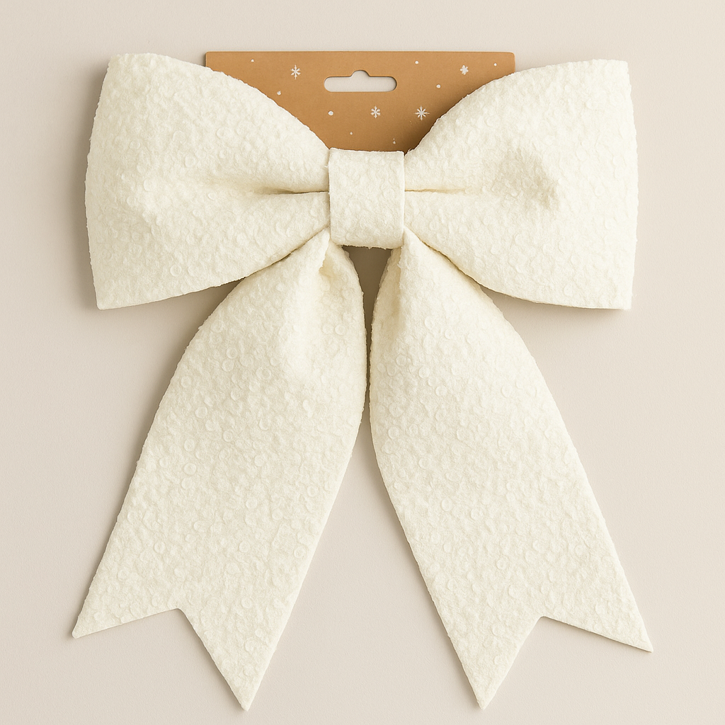 Festive Feeling Large Cream Christmas Bow