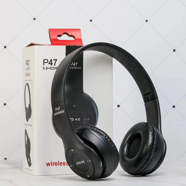 Wireless Headset Foldable Stereo Bass Bluetooth Headphones Kid Girl Helmet Gift,with Mic USB Bluetooth 5.0 Adaptor For TV Gaming