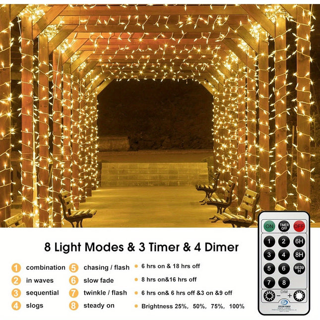 100M Long Lights Outdoor Fairy Lights Plug in, 800LED String Lights Indoor for Room, Diamond LED Shape Garden Tree Lights with Remote Timer, 10M Lead Wire