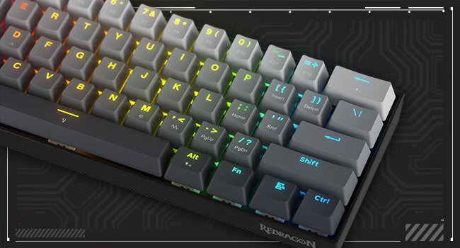 Redragon K617 Rapid Trigger Gaming Keyboard, 60% 61 Keys Wired Mechanical 8K Hz Polling RateDedicated Magnetic Switch Misty Grey
