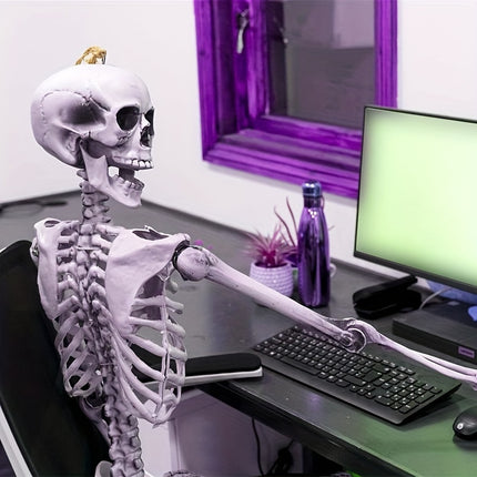 Life-Size 67" Movable Skeleton Decoration - Perfect for Halloween, Haunted Houses & Themed Parties - Durable Plastic, Realistic Design