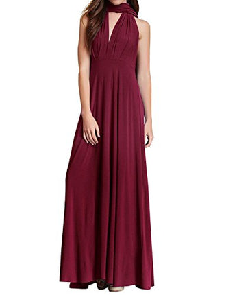 Womens Sexy Convertible Multi Way Wrap Transformer Solid Cocktail Off Shoulder Wedding Bridesmaid Evening Long Maxi Dress Floor Length Bandage Pageant Prom Ball Gowns