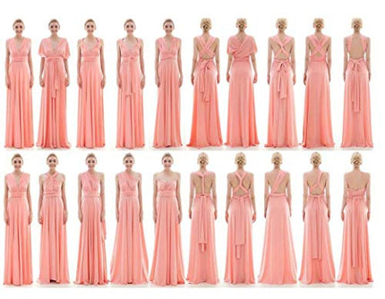 Womens Sexy Convertible Multi Way Wrap Transformer Solid Cocktail Off Shoulder Wedding Bridesmaid Evening Long Maxi Dress Floor Length Bandage Pageant Prom Ball Gowns