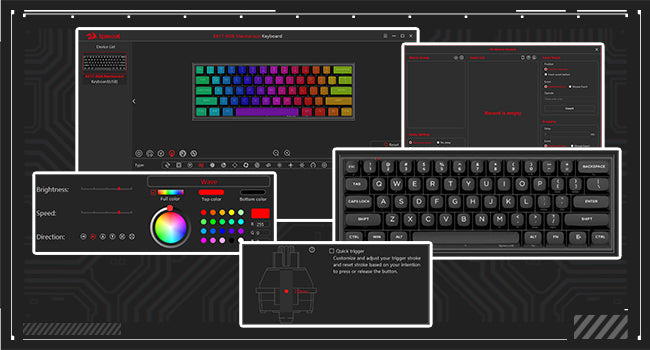 Redragon K617 Rapid Trigger Gaming Keyboard, 60% 61 Keys Wired Mechanical 8K Hz Polling RateDedicated Magnetic Switch Misty Grey