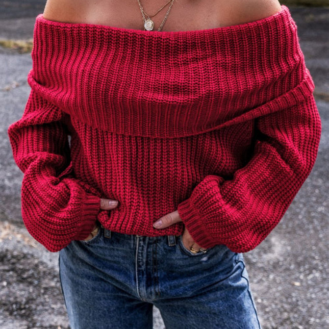 Off-Shoulder Long Sleeve Sweater