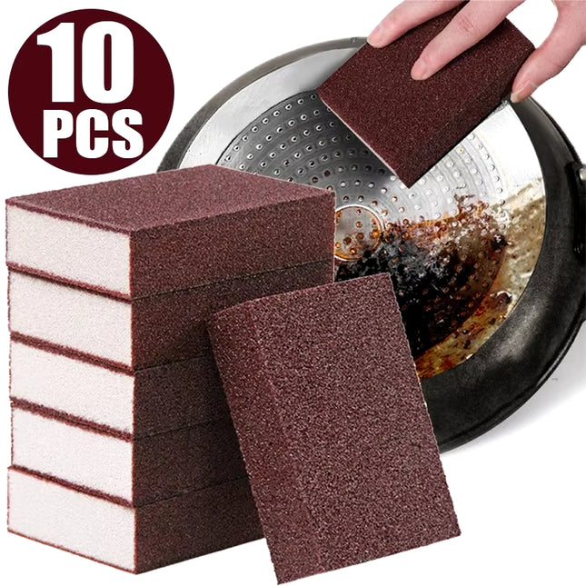 10Pcs Nano Sponge Magic Erasers Carborundum Removing Rust Cleaning Sponge Brush Kitchen Pot Dish Rust Removal Emery Clean Rub