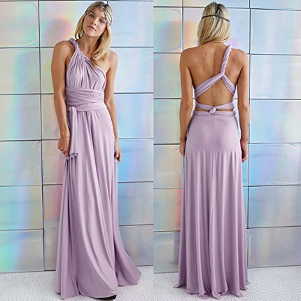 Womens Sexy Convertible Multi Way Wrap Transformer Solid Cocktail Off Shoulder Wedding Bridesmaid Evening Long Maxi Dress Floor Length Bandage Pageant Prom Ball Gowns