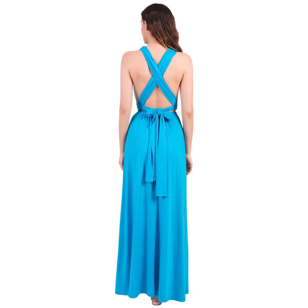 Womens Sexy Convertible Multi Way Wrap Transformer Solid Cocktail Off Shoulder Wedding Bridesmaid Evening Long Maxi Dress Floor Length Bandage Pageant Prom Ball Gowns