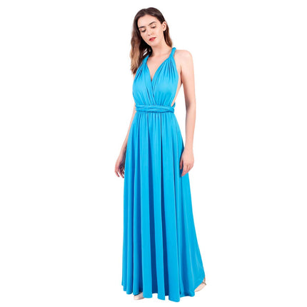 Womens Sexy Convertible Multi Way Wrap Transformer Solid Cocktail Off Shoulder Wedding Bridesmaid Evening Long Maxi Dress Floor Length Bandage Pageant Prom Ball Gowns