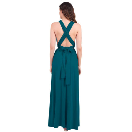 Womens Sexy Convertible Multi Way Wrap Transformer Solid Cocktail Off Shoulder Wedding Bridesmaid Evening Long Maxi Dress Floor Length Bandage Pageant Prom Ball Gowns