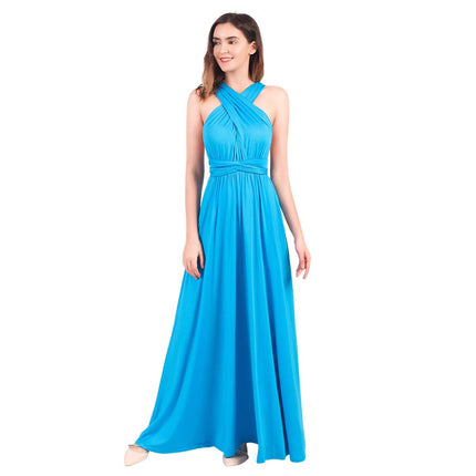 Womens Sexy Convertible Multi Way Wrap Transformer Solid Cocktail Off Shoulder Wedding Bridesmaid Evening Long Maxi Dress Floor Length Bandage Pageant Prom Ball Gowns