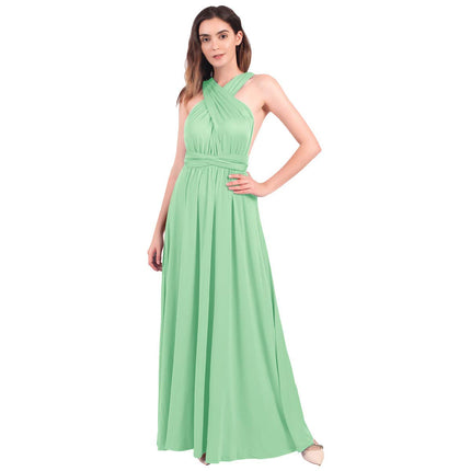 Womens Sexy Convertible Multi Way Wrap Transformer Solid Cocktail Off Shoulder Wedding Bridesmaid Evening Long Maxi Dress Floor Length Bandage Pageant Prom Ball Gowns