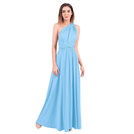 Womens Sexy Convertible Multi Way Wrap Transformer Solid Cocktail Off Shoulder Wedding Bridesmaid Evening Long Maxi Dress Floor Length Bandage Pageant Prom Ball Gowns