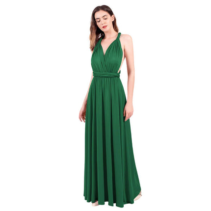 Womens Sexy Convertible Multi Way Wrap Transformer Solid Cocktail Off Shoulder Wedding Bridesmaid Evening Long Maxi Dress Floor Length Bandage Pageant Prom Ball Gowns