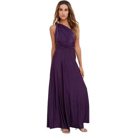 Womens Sexy Convertible Multi Way Wrap Transformer Solid Cocktail Off Shoulder Wedding Bridesmaid Evening Long Maxi Dress Floor Length Bandage Pageant Prom Ball Gowns
