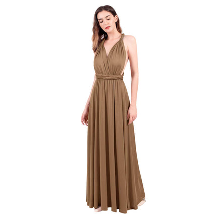 Womens Sexy Convertible Multi Way Wrap Transformer Solid Cocktail Off Shoulder Wedding Bridesmaid Evening Long Maxi Dress Floor Length Bandage Pageant Prom Ball Gowns