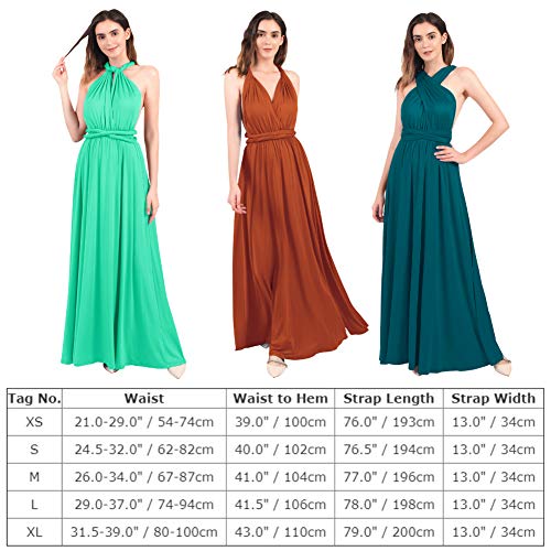 Womens Sexy Convertible Multi Way Wrap Transformer Solid Cocktail Off Shoulder Wedding Bridesmaid Evening Long Maxi Dress Floor Length Bandage Pageant Prom Ball Gowns