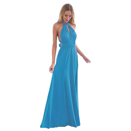 Womens Sexy Convertible Multi Way Wrap Transformer Solid Cocktail Off Shoulder Wedding Bridesmaid Evening Long Maxi Dress Floor Length Bandage Pageant Prom Ball Gowns