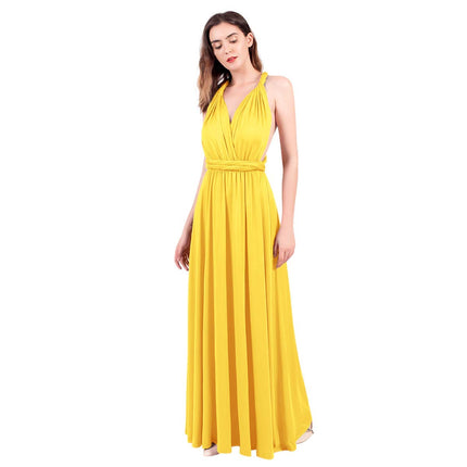Womens Sexy Convertible Multi Way Wrap Transformer Solid Cocktail Off Shoulder Wedding Bridesmaid Evening Long Maxi Dress Floor Length Bandage Pageant Prom Ball Gowns