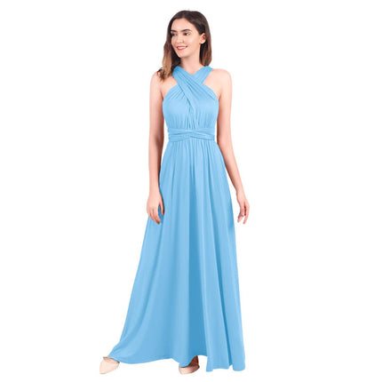 Womens Sexy Convertible Multi Way Wrap Transformer Solid Cocktail Off Shoulder Wedding Bridesmaid Evening Long Maxi Dress Floor Length Bandage Pageant Prom Ball Gowns