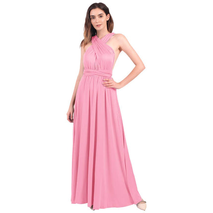 Womens Sexy Convertible Multi Way Wrap Transformer Solid Cocktail Off Shoulder Wedding Bridesmaid Evening Long Maxi Dress Floor Length Bandage Pageant Prom Ball Gowns