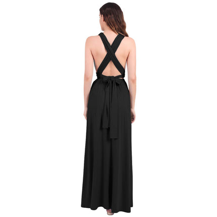 Womens Sexy Convertible Multi Way Wrap Transformer Solid Cocktail Off Shoulder Wedding Bridesmaid Evening Long Maxi Dress Floor Length Bandage Pageant Prom Ball Gowns