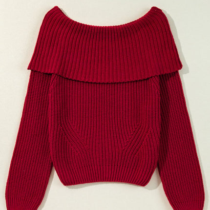 Off-Shoulder Long Sleeve Sweater