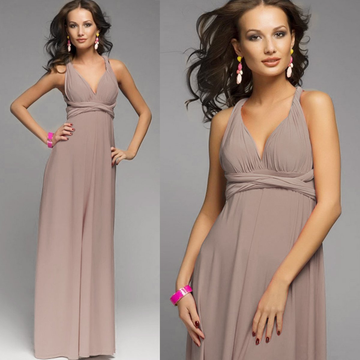 Womens Sexy Convertible Multi Way Wrap Transformer Solid Cocktail Off Shoulder Wedding Bridesmaid Evening Long Maxi Dress Floor Length Bandage Pageant Prom Ball Gowns