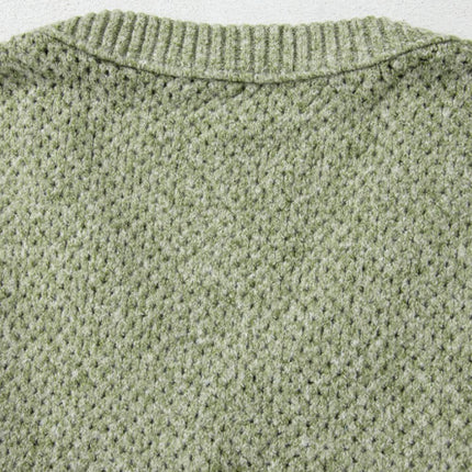 V-Neck Dropped Shoulder Long Sleeve Sweater