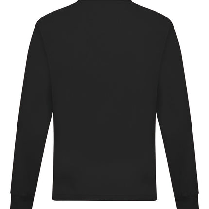 Mens Long Sleeve Polo Shirt Casual Top 2 Button Collared Pique Lightweight